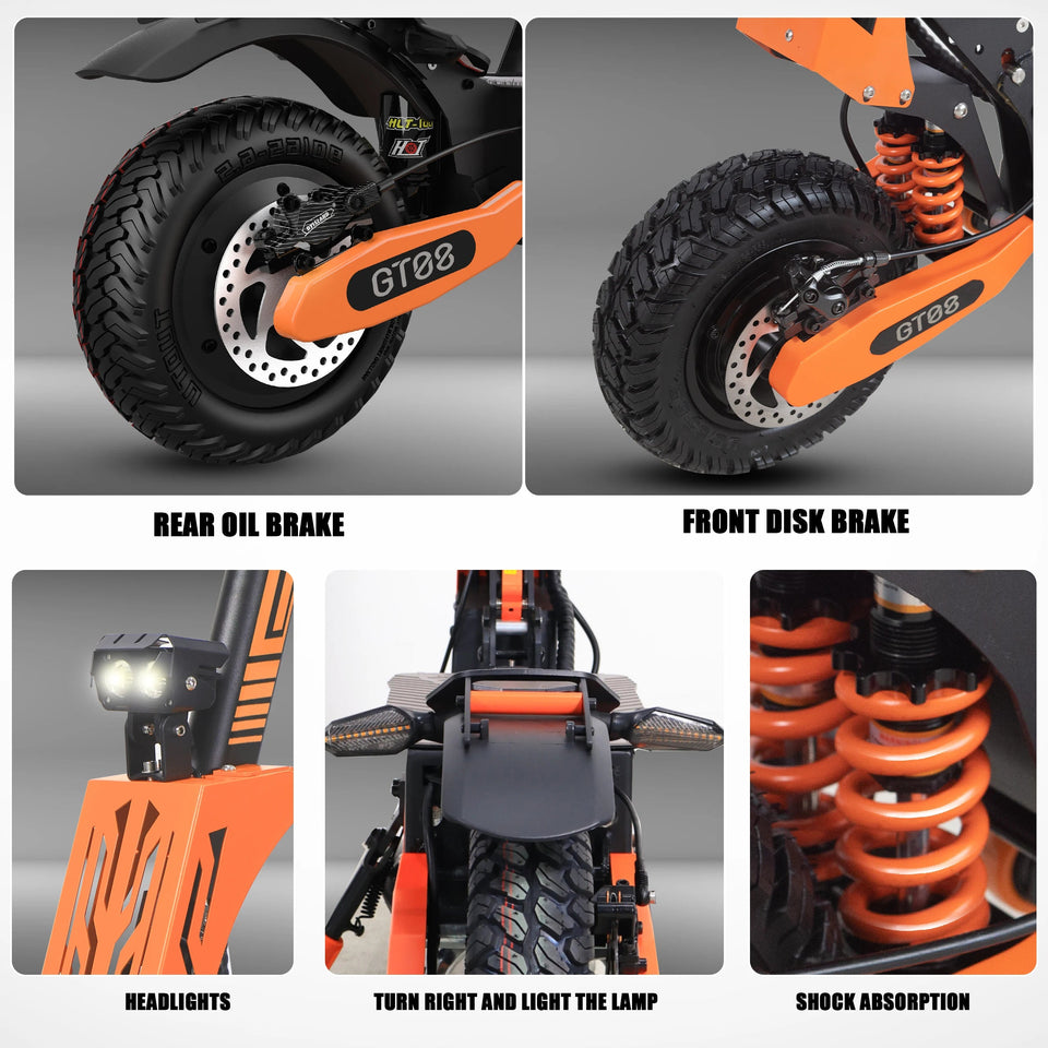 Arwibon 5600W Adult Electric Scooter Dual Motor Top Speed 46MPH,60V27AH, 11-inch Off-Road Tires Sport Folding eScooter with Seat AXSSIBLZ