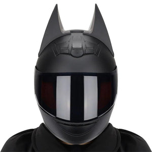 Motorcycle Helmet Full Face Bat Ears For Man Detachable Horns Summer Breathable Motorcross Racing MotorBike Safety Moto Helmets AXSSIBLZ