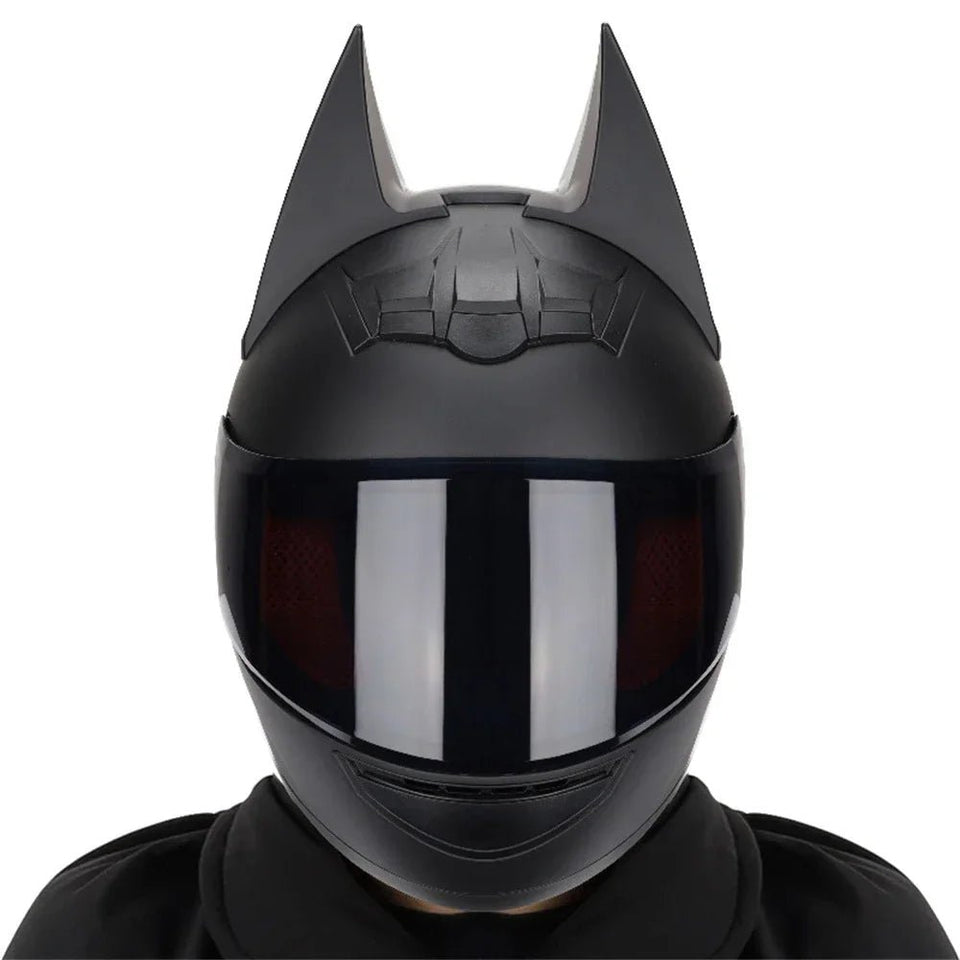 Motorcycle Helmet Full Face Bat Ears For Man Detachable Horns Summer Breathable Motorcross Racing MotorBike Safety Moto Helmets AXSSIBLZ