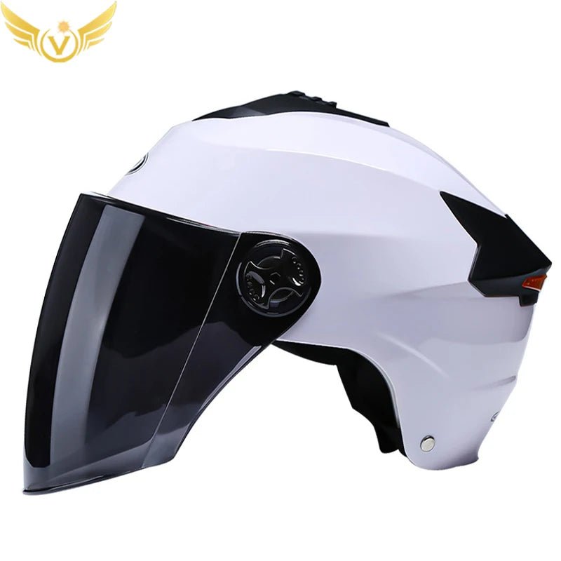 Motorcycle Helmets With Led Lights Moped Helmet Electric Scooter for Men Women With Double Visor Rechargeable Bicycle Light Bike AXSSIBLZ