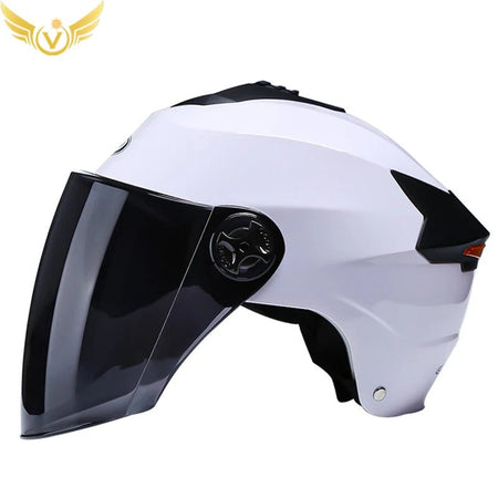 Motorcycle Helmets With Led Lights Moped Helmet Electric Scooter for Men Women With Double Visor Rechargeable Bicycle Light Bike AXSSIBLZ