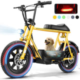 Peak 819W Electric Scooters with Seat for Adults, 16" Fat Tire for All-Terrain, Commuter Ebike for Teens, with Carry Basket AXSSIBLZ