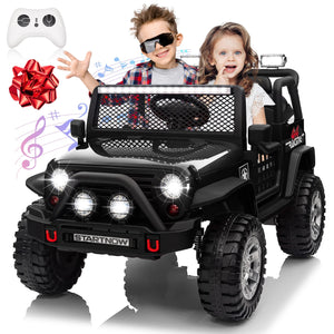 24V 4WD Ride on Car Power 4 Wheels w/Gift Flower, Remote Control, 2 Seater, 4X200W Motor, 3 Speeds, Pop Music, Spring Suspension AXSSIBLZ