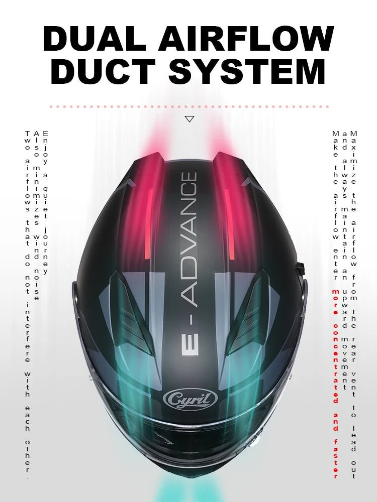 Motorcycle Helmet Dual Visor Modular Flip Up Full Face Helmet for Adult Men Women DOT ECE Approved Casco Moto CYRIL AH121 AXSSIBLZ