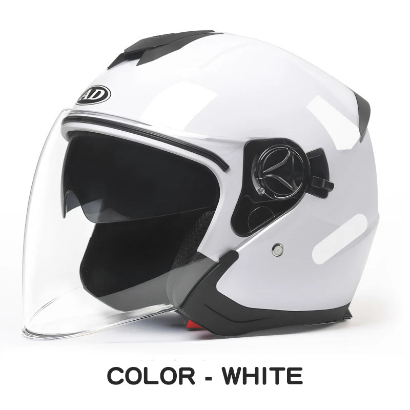 Motorcycle helmet half face double lens four seasons men's and women's motorcycle half 3/4 open face helmet  AXSSIBLZ
