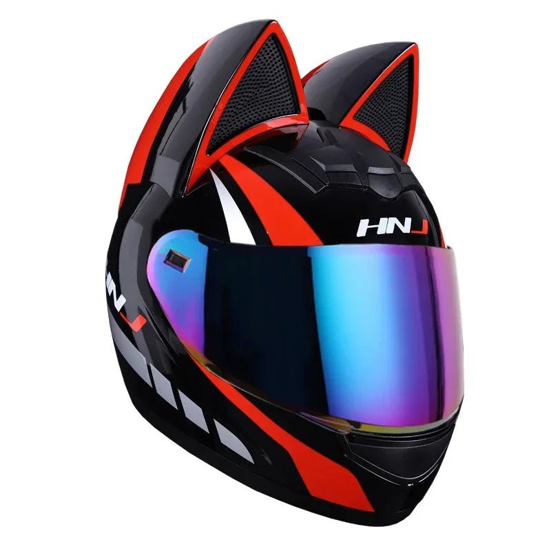 Motorcycle Helmet Detachable Full Face DOT Certification Safety Cat Ears Moto Helmets For Women Breathable Soft Comfort Lining AXSSIBLZ