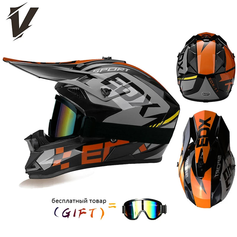 VGV 166 Rally helmets extremely breathable adaptable independent goggles anti-stifling no pressure on the head DOT/ECE certified AXSSIBLZ