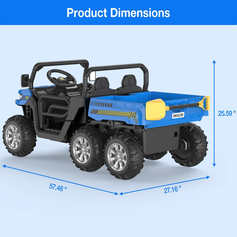 Ride On Truck Car 24 V Kids Electric Vehicles With Remote Control, Children Ride On Utv Car With Safety Belt, For Boys Girls AXSSIBLZ