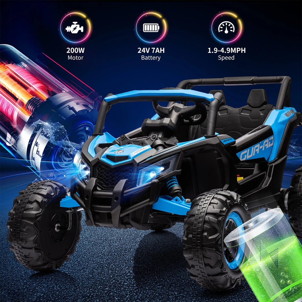 Kids UTV With Remote Control, 24V Ride On Car, Battery Powered Electric Vehicles, Spring Suspension, 200W Motor, Metal Frame AXSSIBLZ