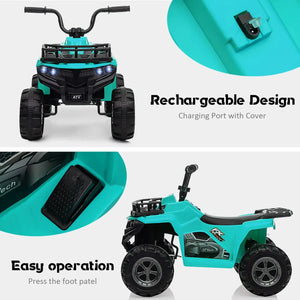 Kids Ride On ATV, 12V Battery Powered Electric Vehicle With Remote Control, 4-Wheeler Quad ATV Play Car For Boys Girls AXSSIBLZ