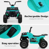 Kids Ride On ATV, 12V Battery Powered Electric Vehicle With Remote Control, 4-Wheeler Quad ATV Play Car For Boys Girls AXSSIBLZ