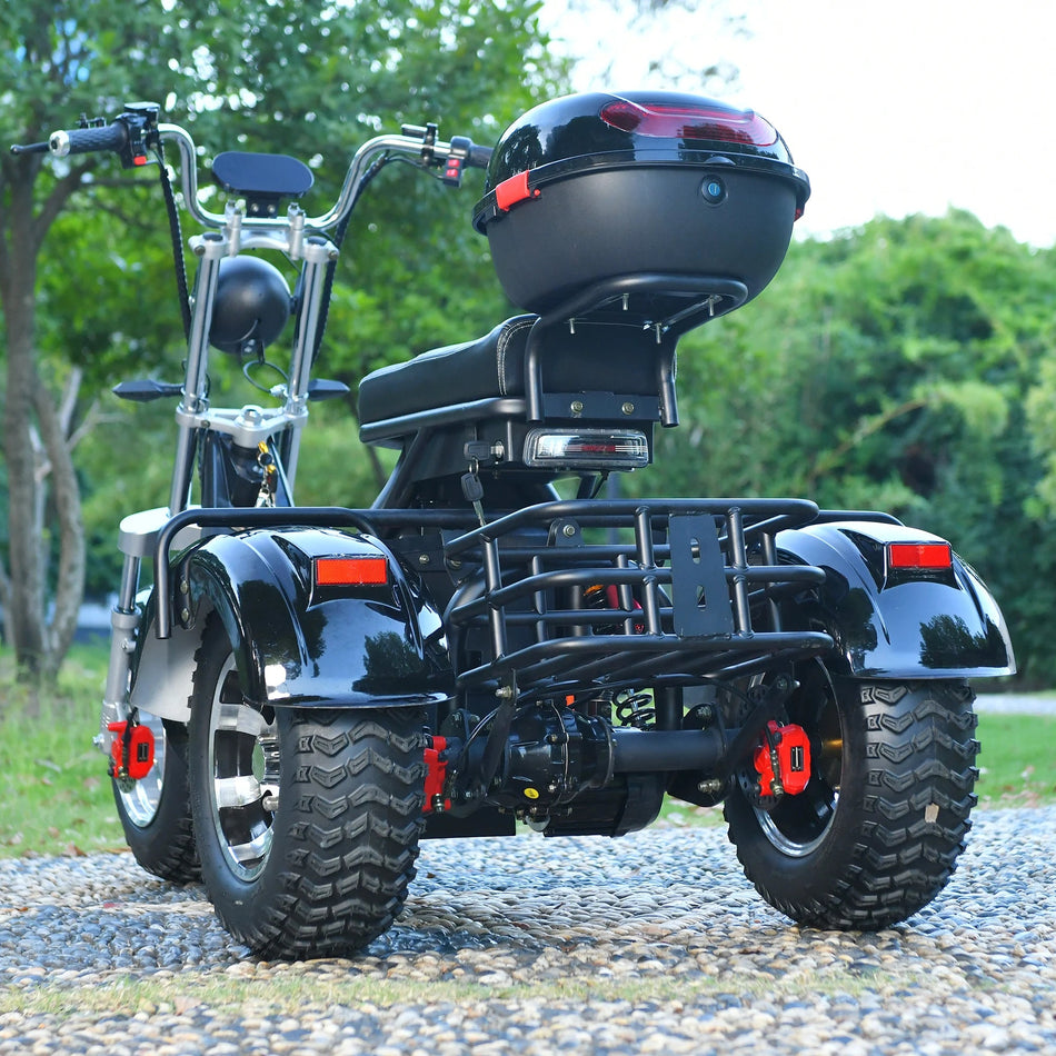 Adults 3 Wheel Electric Scooter 3000W Motor Max Speed 40KM/H Max Load 200KG 18 Inch Off Road Fat Tire Electric Motorcycle AXSSIBLZ