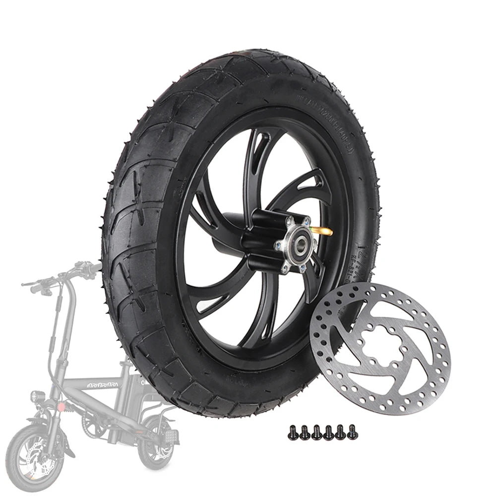 Electric Scooter 12 Inch Front Wheel 12 1/2X2 1/4 Tire Inner Tube Aluminum Rim With Brake Disc For E-bikes Folding Bicycles Bike AXSSIBLZ