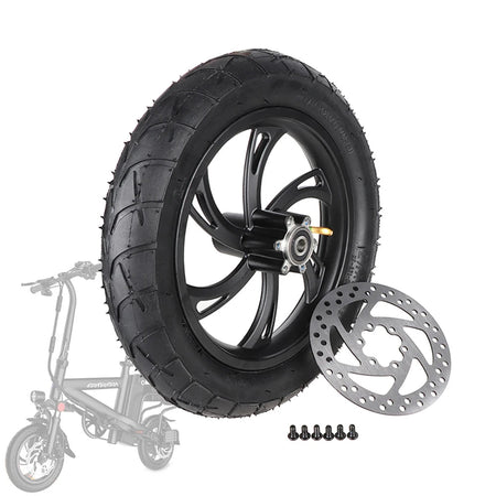 Electric Scooter 12 Inch Front Wheel 12 1/2X2 1/4 Tire Inner Tube Aluminum Rim With Brake Disc For E-bikes Folding Bicycles Bike AXSSIBLZ