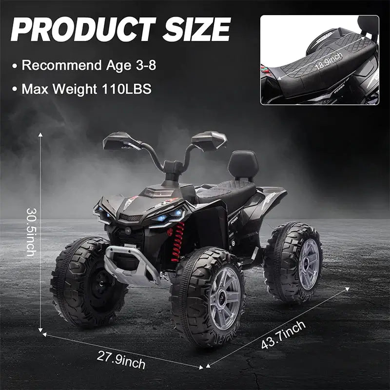 24V Kids Electric Vehicle 4-Wheeler Kids Ride On Toy Car XXXL Size ATV Electric Car for Toddler Children Gift,Spring Supspension AXSSIBLZ