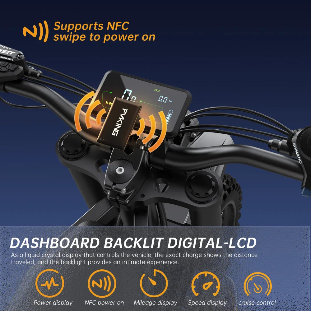 FVKINGE6 off-road electric bicycle 25 inch tires 52V40AH electric motorcycle peak 2900W motor 60KM/H AXSSIBLZ