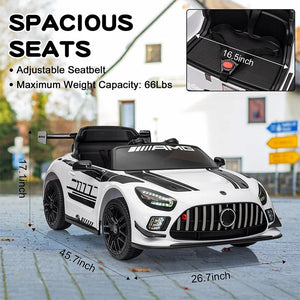 12V Licensed Mercedes-Benz GT3 Kids Ride on Car, Electric Vehicles for Kids Gifts,Ride on Toys with Remote Control, Music AXSSIBLZ