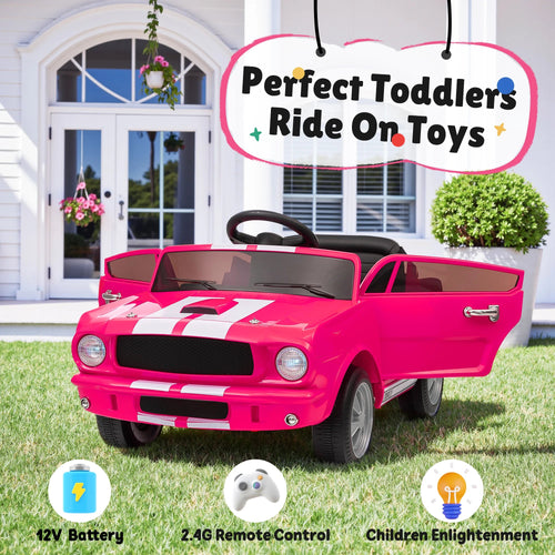 [Official Licensed]Shelby GT350 Kids Electric Car 12V 2WD W/ Parent Remote Control & Safety Belt - All-Terrain Ride-On Toy - Per AXSSIBLZ