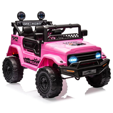 12V Kids Ride On Truck with Remote Control Spring Suspension Bluetooth Connectivity and Led Lights Ride On Toys for 3-6 yrs AXSSIBLZ