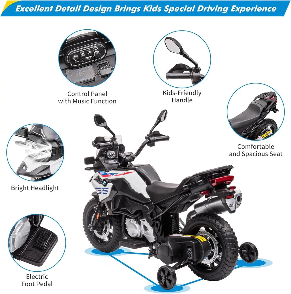 12V 7AH Ride On Motorcycle, Licensed Kids Motorcycle, High/Low Speed, EVA Tire, LED Headlights, Spring Suspension, Music,Ride On AXSSIBLZ