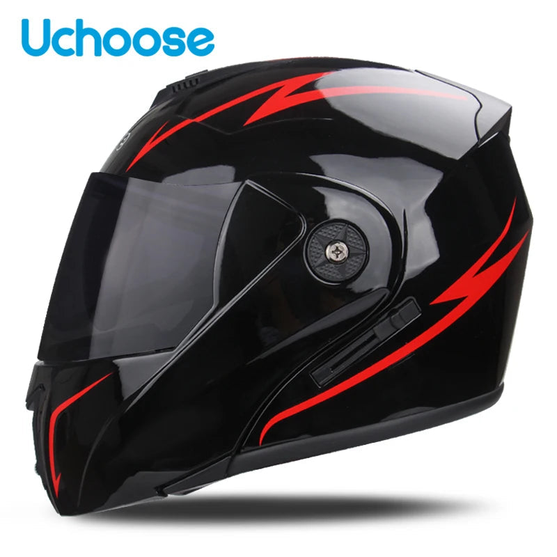 Flip-Up Motorcycle Helmet – Dual Lenses, Full Face Protection, Ideal for Riding & Motocross AXSSIBLZ