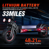 Foldable 1200W Electric Scooter with Seat for Adults, 11'' Off-road Tires, 48V 21Ah Battery, 33Miles Range Commuter E-scooter AXSSIBLZ