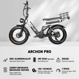 2000W Peak Cargo Electric Bike for Adults with Dual 15Ah Batteries(30Ah) Shima 7 Speed 80Miles-150Miles Long Range Electric Bike AXSSIBLZ