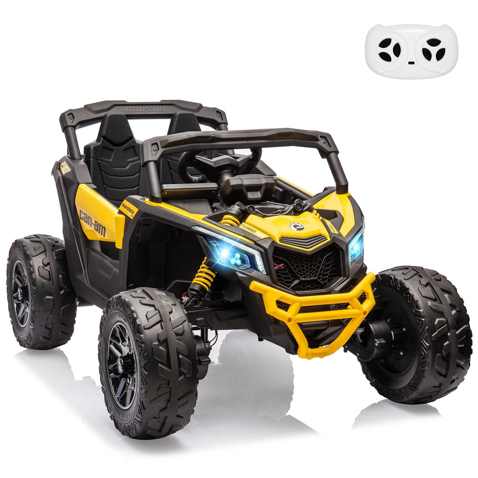 Kids UTV, Electric Ride on UTV Car, Licensed Can-Am Electric Off-Road Car, Ride On Truck Car w/Remote Control, Large Seat AXSSIBLZ