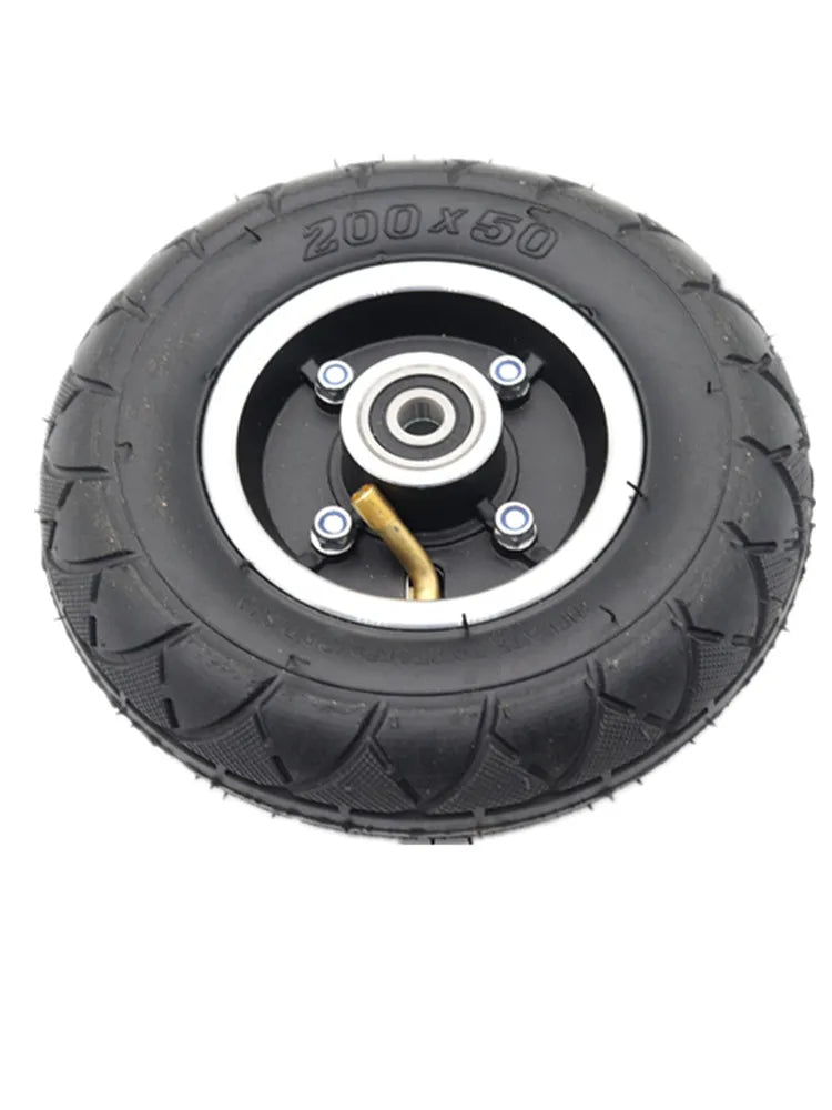 8 Inch Electric Scooter Wheel 200x50 Pneumatic Inner and Outer Tire Aluminum Alloy 10mm Hub with 6200 Bearing AXSSIBLZ