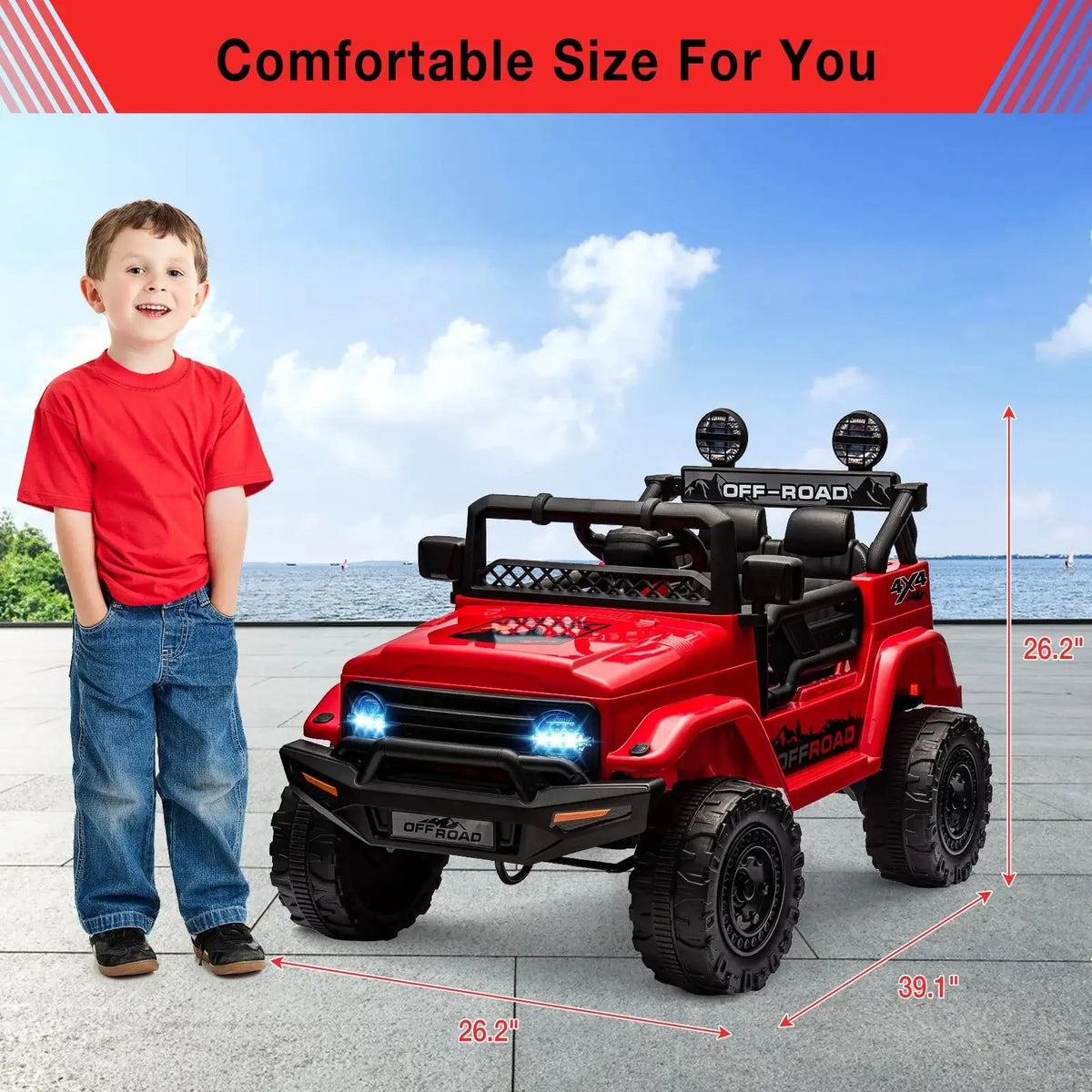 12V Kids Ride On Truck with Remote Control Spring Suspension Bluetooth Connectivity and Led Lights Ride On Toys for 3-6 yrs AXSSIBLZ