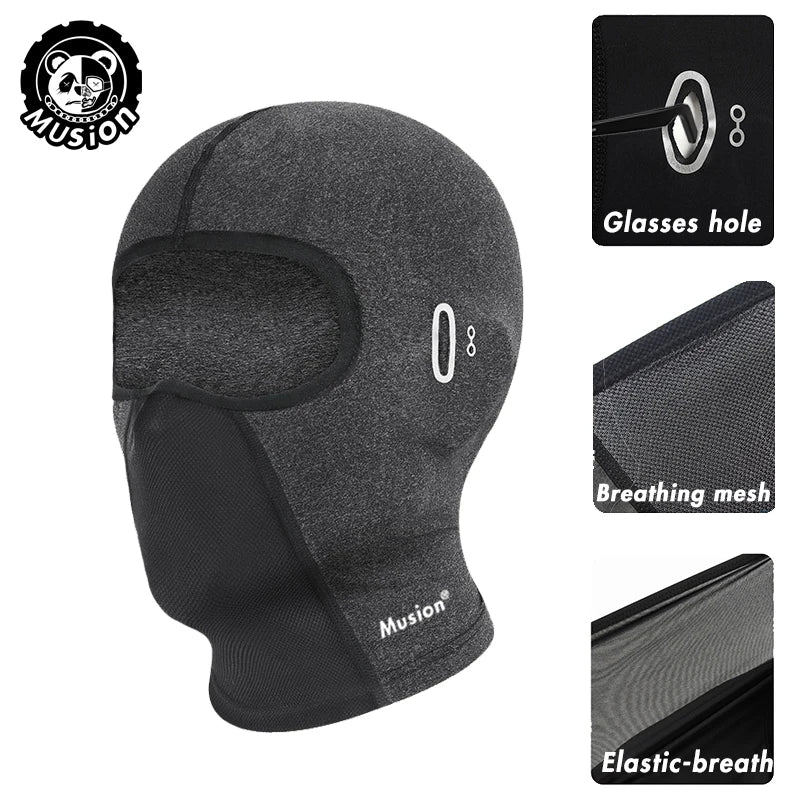 Musion Cycling Helmet Balaclava with Glasses Hole Motorcycle Full Face Mask Sun Protection Ice Silk Biker Headgear Breathable fo AXSSIBLZ