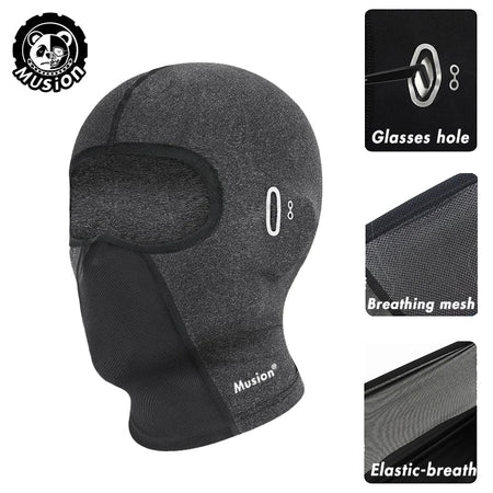 Musion Cycling Helmet Balaclava with Glasses Hole Motorcycle Full Face Mask Sun Protection Ice Silk Biker Headgear Breathable fo AXSSIBLZ
