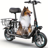 Gyroor Electric Scooter with Basket for Pet, 3 Riding Modes Foldable Electric Scooter for Adults - up to 20 Miles 18.6MPH AXSSIBLZ