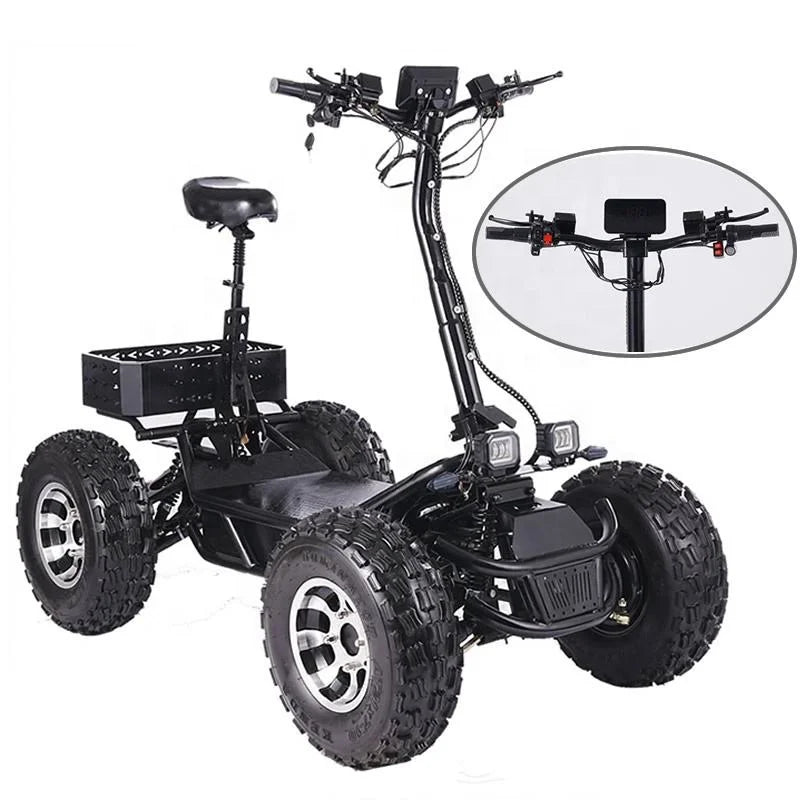 Unisex 8000W Off-Road Electric Scooter Popular 60V 60Ah Foldable ATV for Adults Four-Wheel Scooter with Optional Seat AXSSIBLZ