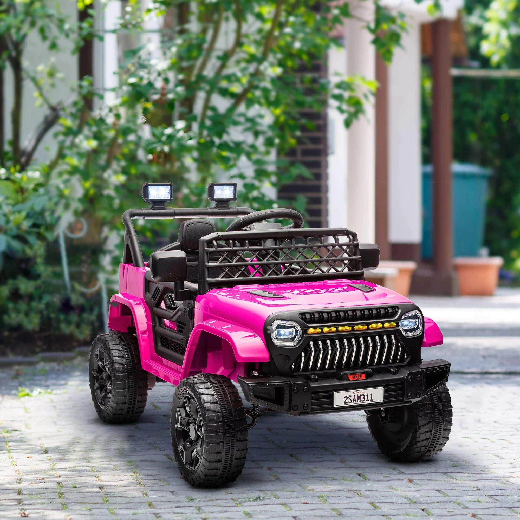 12V Ride on Truck W/ Spring Suspension, Remote, Pink AXSSIBLZ