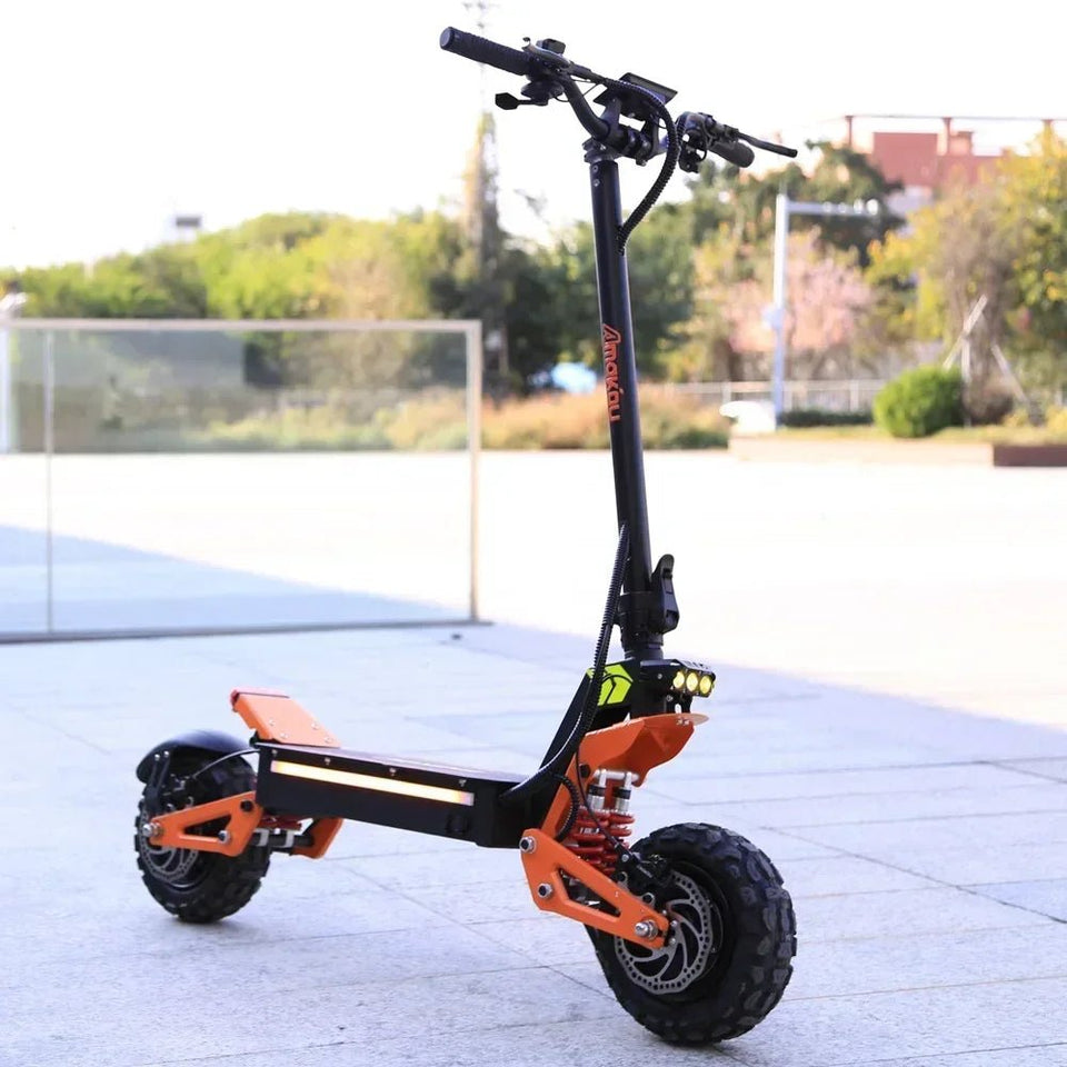 Foldable 5000W Dual Motor Adult Electric Scooter 11 inch Off-road Tyres 52V-26AH Max Speed 65KM/H Max Range 80KM Hydraulic Brake AXSSIBLZ