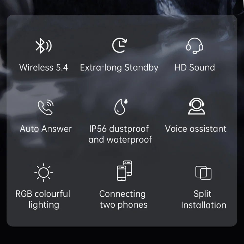 Bluetooth 5.4 Wireless Motorcycle Helmet Headset Hands-free Call Phone Motorcycle Waterproof Earphone Music Player Moto Helmet AXSSIBLZ