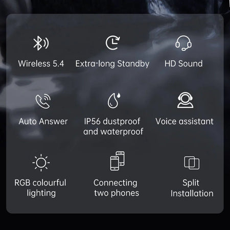Bluetooth 5.4 Wireless Motorcycle Helmet Headset Hands-free Call Phone Motorcycle Waterproof Earphone Music Player Moto Helmet AXSSIBLZ