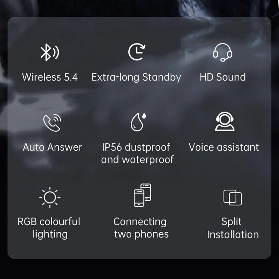 Bluetooth 5.4 Wireless Motorcycle Helmet Headset Hands-free Call Phone Motorcycle Waterproof Earphone Music Player Moto Helmet AXSSIBLZ
