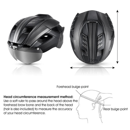 WEST BIKING Integrated Ultralight Bike Helmet With Taillight Goggle Men Women Cycling Safety Hat MTB Road Bike Motorcycle Helmet AXSSIBLZ