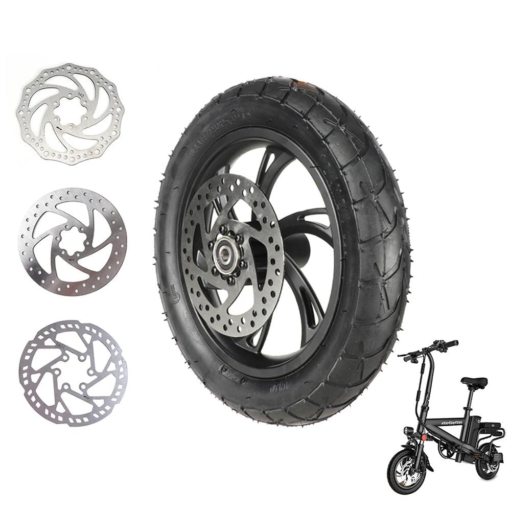 Electric Scooter 12 Inch Front Wheel 12 1/2X2 1/4 Tire Inner Tube Aluminum Rim With Brake Disc For E-bikes Folding Bicycles Bike AXSSIBLZ