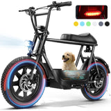 Peak 819W Electric Scooters with Seat for Adults, 16" Fat Tire for All-Terrain, Commuter Ebike for Teens, with Carry Basket AXSSIBLZ