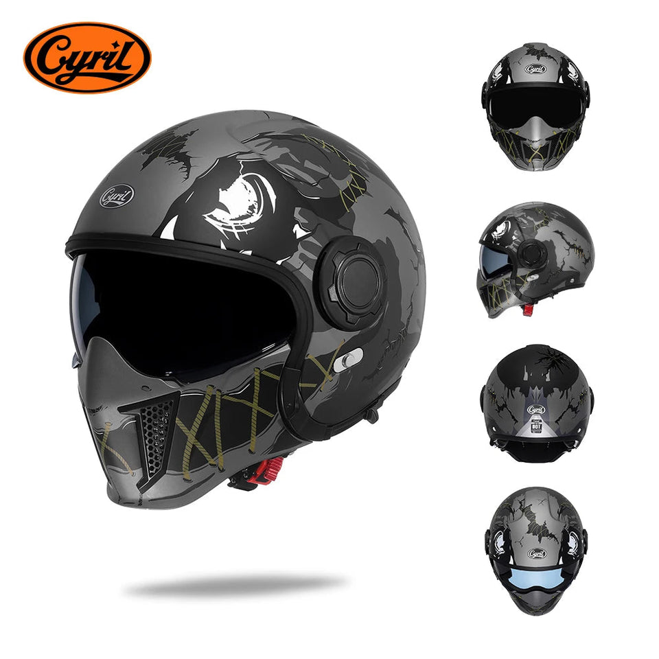 Motorcycle Helmet Full Face Open Face Helmet Modular Helmets Double Lens Quick Release Buckle Men Women CYRIL OP12A Cascos Moto AXSSIBLZ