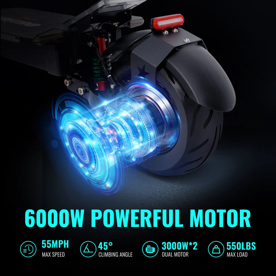 FREE GIFT ADULT ELECTRIC SCOOTER 60V 6000W SPEED DUAL MOTOR 65 MILES RANGE AXSSIBLZ