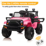 Kids' Ride on Vehicles Dual Drive 12V 4.5A.h with 2.4G Remote Control Jeep Pink Outdoor Fun Toys AXSSIBLZ