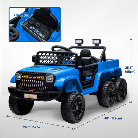 12V Kids Electric Car W/ 2Wd/4Wd Switchable, Remote Control Light Blue AXSSIBLZ