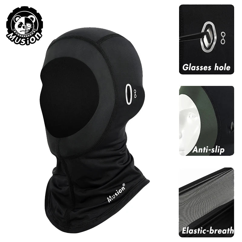 Musion Cycling Helmet Balaclava with Glasses Hole Motorcycle Full Face Mask Sun Protection Ice Silk Biker Headgear Breathable fo AXSSIBLZ