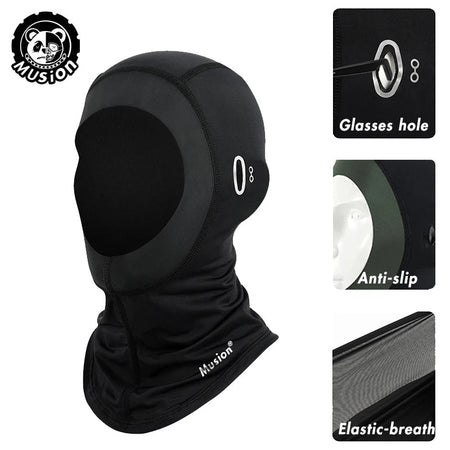 Musion Cycling Helmet Balaclava with Glasses Hole Motorcycle Full Face Mask Sun Protection Ice Silk Biker Headgear Breathable fo AXSSIBLZ