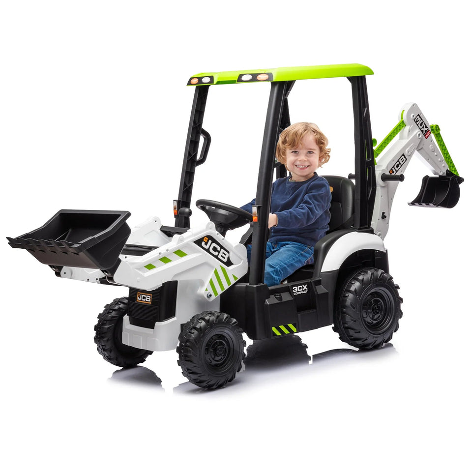 4 in 1 Ride on Excavator & Bulldozer, 12V Kids Electric Vehicle with Remote Control, Front Loader, Digger, Excavator Ride on Car AXSSIBLZ