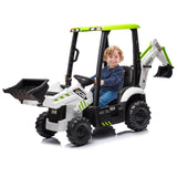 4 in 1 Ride on Excavator & Bulldozer, 12V Kids Electric Vehicle with Remote Control, Front Loader, Digger, Excavator Ride on Car AXSSIBLZ